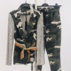 Italian Camouflage Tie Band Pants